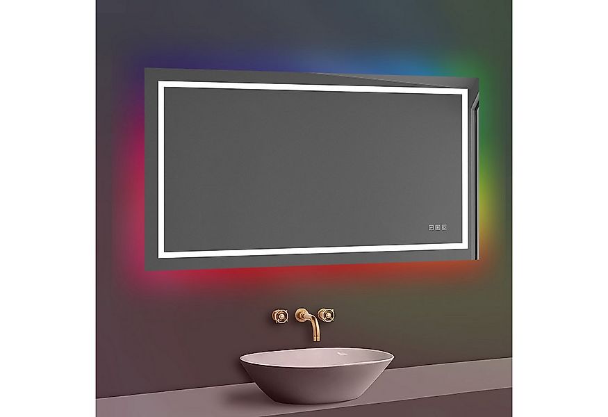 duschspa Badspiegel Spiegel mit LED Beleuchtung RGB Wandspiegel (RGB Hinter günstig online kaufen