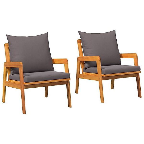 vidaXL Loungesofa Gartenstühle 2 Stück 59,5 x 65 x 71,5 cm Massivholz, 1 Te günstig online kaufen