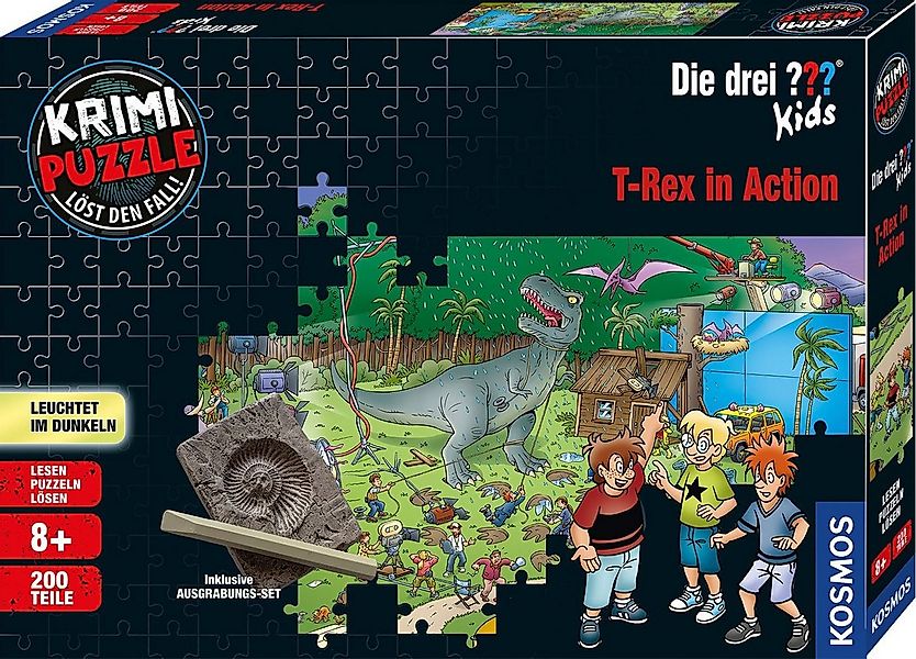 Kosmos Puzzle Krimipuzzle Die drei ??? Kids T-Rex in Action, 200 Puzzleteil günstig online kaufen