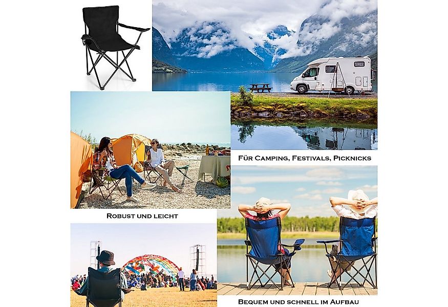 BigDean Campingstuhl Faltstuhl Campingstuhl Anglerstuhl Getränkehalter Klap günstig online kaufen
