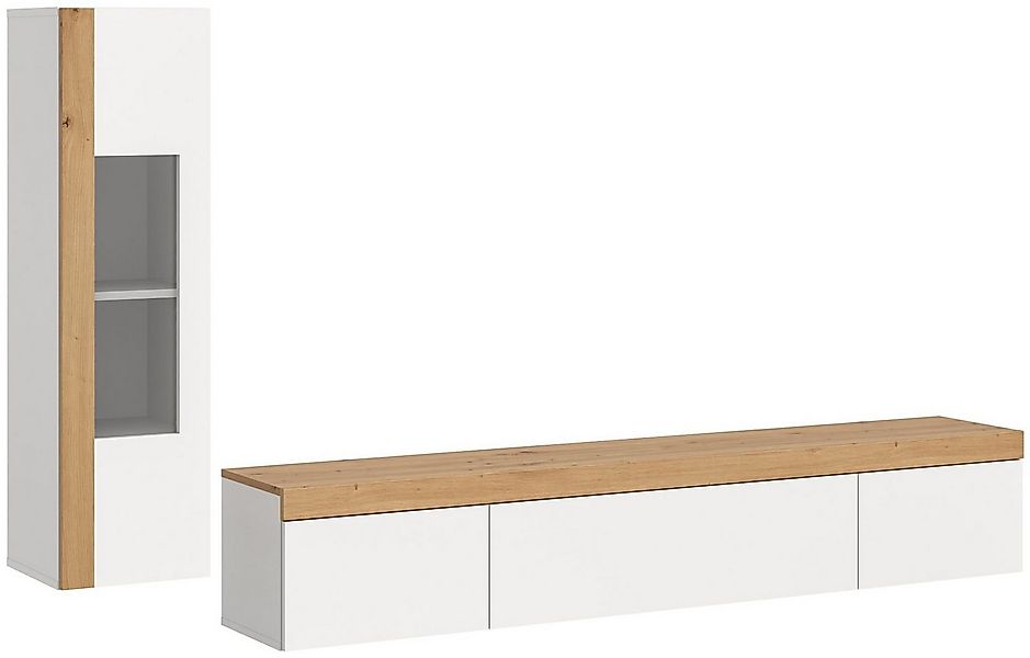 xonox.home Wohnwand, (2tlg. Set bestehend aus Vitrine, Lowboard), Weiß Für günstig online kaufen