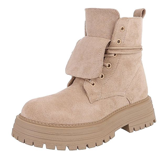 Ital-Design Robuste Damen Freizeitboots mit markanter Sohle Schnürstiefelet günstig online kaufen