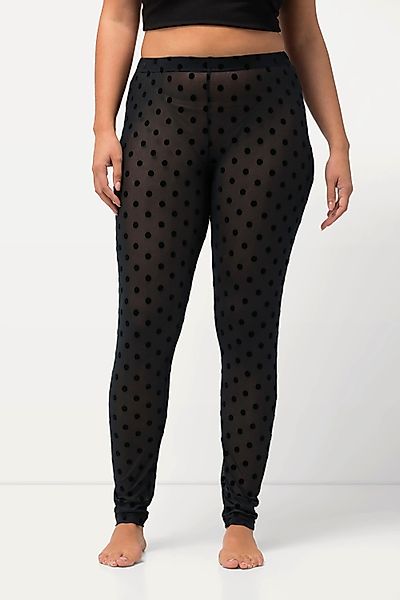 Ulla Popken Feinstrumpfhose Strumpf-Leggings Mesh Flock-Punkte günstig online kaufen
