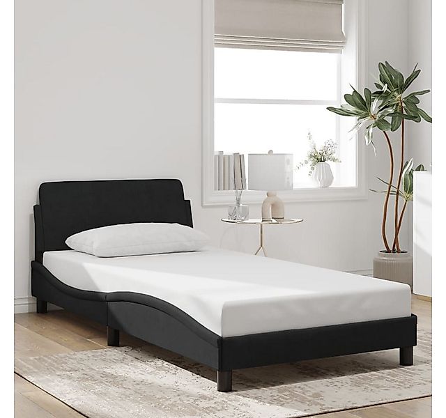 furnicato Bettgestell "Dover" Schwarz 100x200 cm Samt (1-tlg) günstig online kaufen