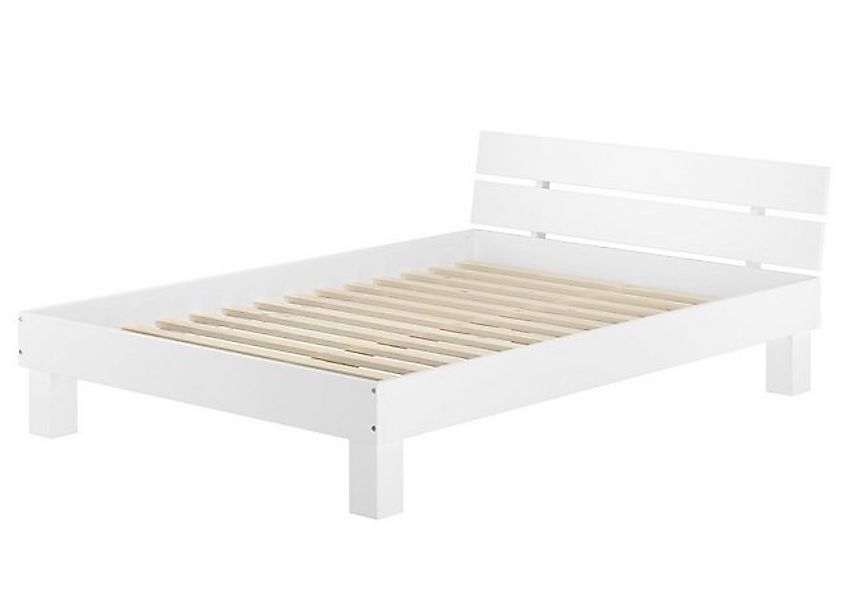 ERST-HOLZ Bett Futonbett 140x200 Buche weiß mit Rollrost, Buchewaschweiß günstig online kaufen