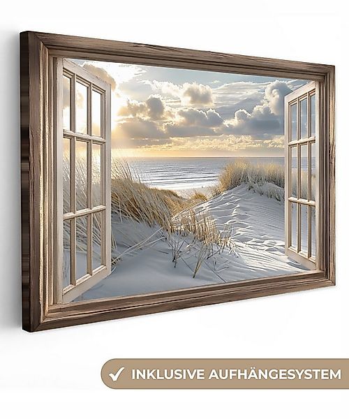 OneMillionCanvasses® Leinwandbild Ausblick - Strand - Dünen - Meer - Natur, günstig online kaufen