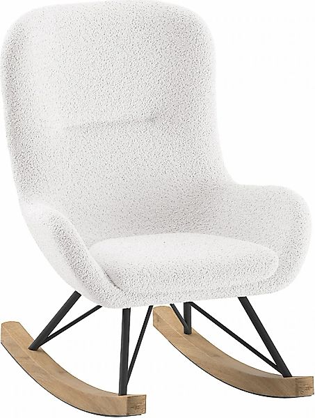 Vipack Schaukelstuhl »Rocky, in flauschigem Bouclé Stoff, Kufen aus massive günstig online kaufen