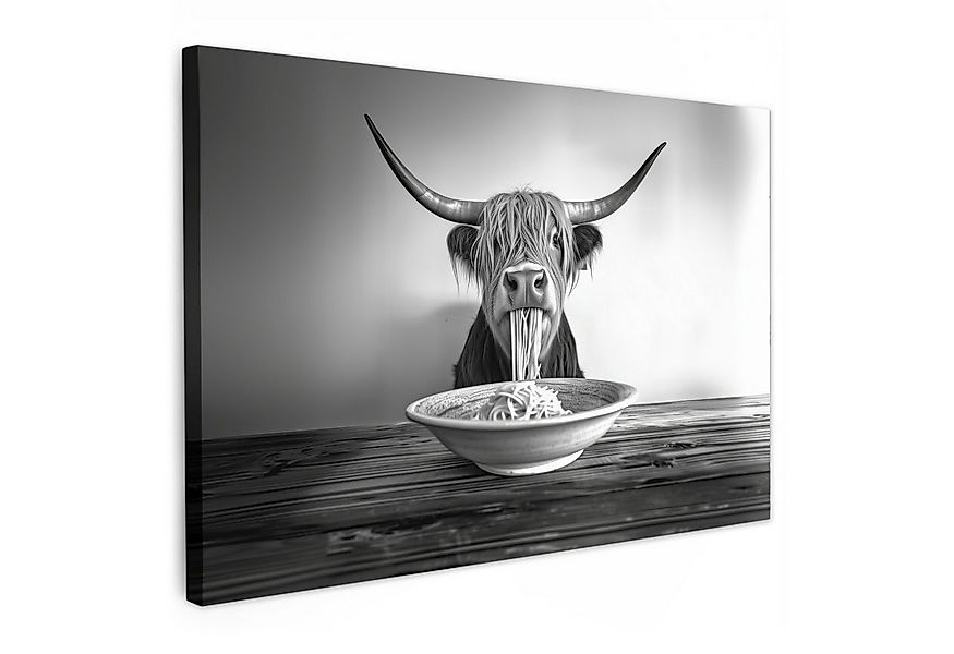 OneMillionCanvasses® Leinwandbild Schottischer Highlander - Spaghetti - Tie günstig online kaufen