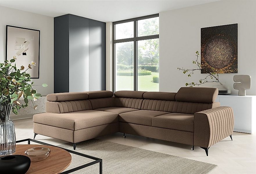 Fun Möbel Ecksofa Ecksofa Sofa TORONTO Stoff Element mit Schlaffunktion, Ru günstig online kaufen