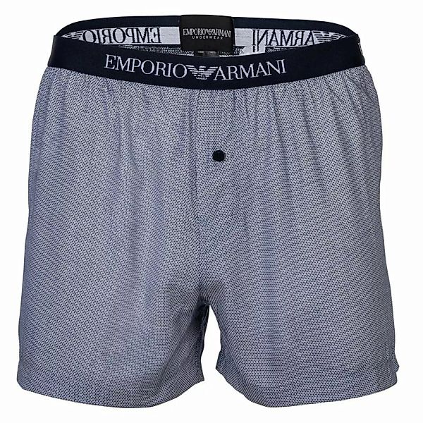 EMPORIO ARMANI Herren Web-Boxershorts - Woven Pyjama Shorts, gemustert, Log günstig online kaufen