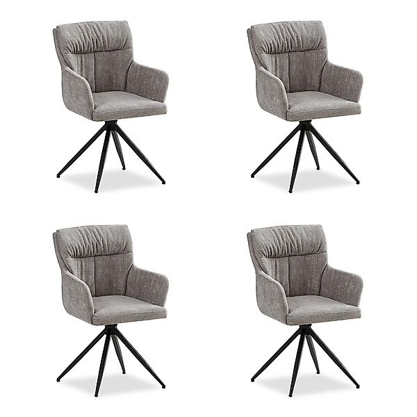 Homestyle4u 4er Set Polsterstühle Drehbar in Grau 2848 günstig online kaufen