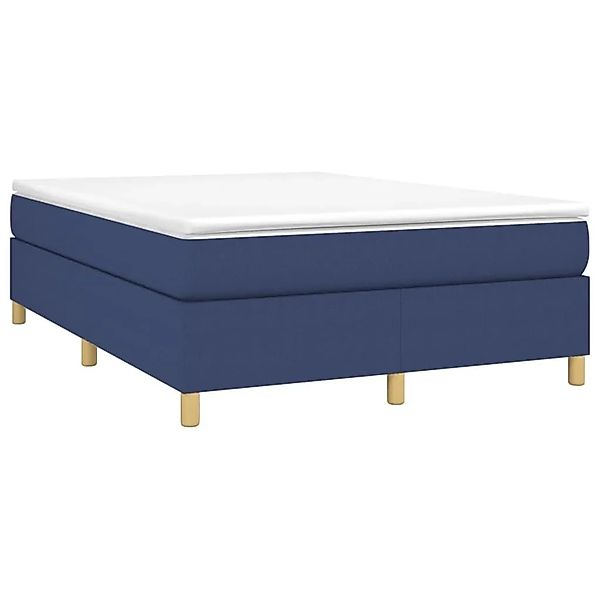 vidaXL Boxspringbett mit Matratze Blau 140x190 cm Stoff 3144520 günstig online kaufen