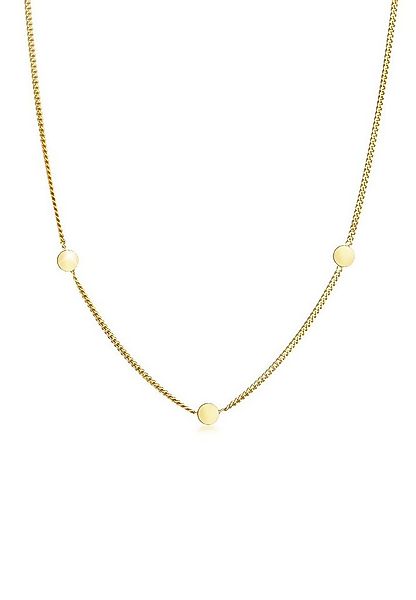 Elli Premium Kette mit Anhänger Plättchen Kreis Rund Coin Boho 375 Gelbgold günstig online kaufen