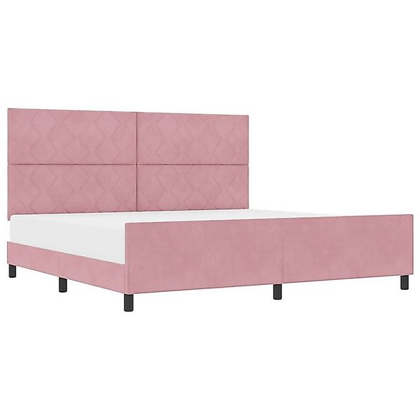 vidaXL Bett Bettgestell Rosa 200x200 cm Velours (1-tlg) günstig online kaufen