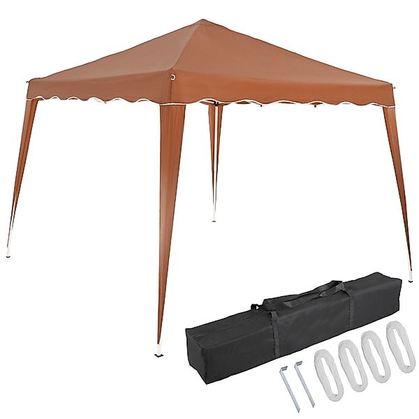Faltpavillon 3x3m Pop-Up Hellbraun Schnellaufbau UV-Schutz 50+ wasserdicht günstig online kaufen