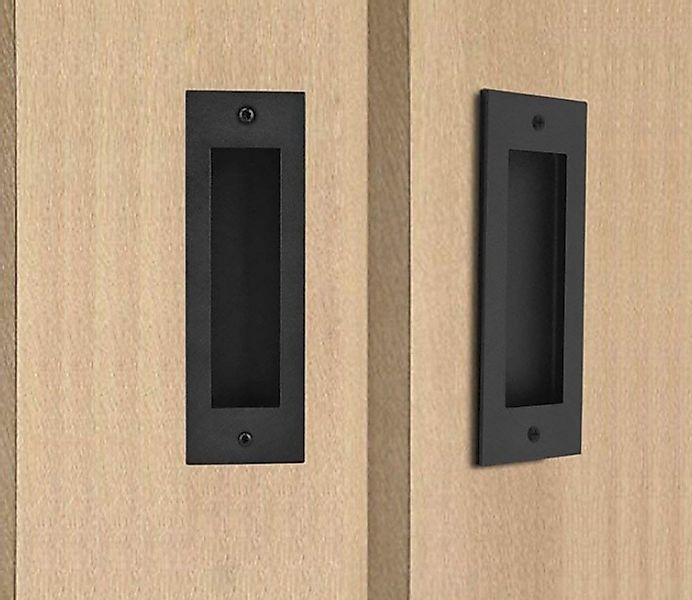 BAYLI Möbelgriff 2er Set - Schiebetürmuschel [schwarz-matt] - Muschelgriff günstig online kaufen