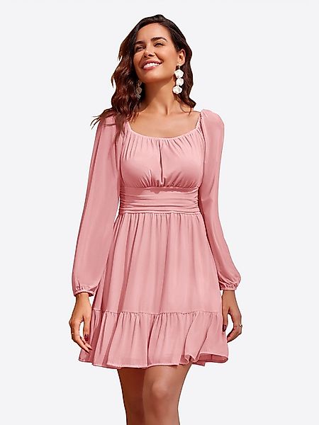 Imily Bela Partykleid Damen Lässiges Netzkleid mit langen Ärmeln (Packung, günstig online kaufen