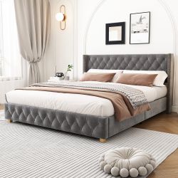 OKWISH Polsterbett Nietenpolsterung, Knopfpolsterung, (2-tlg., 180 günstig online kaufen