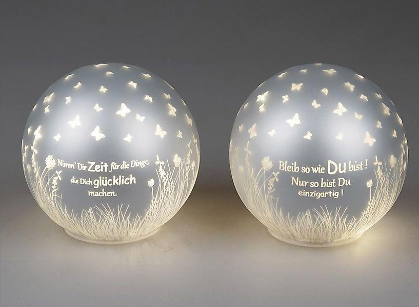 formano Kugelleuchte Sprüche, mit Timer, Silber, Motiv: Sprüche günstig online kaufen