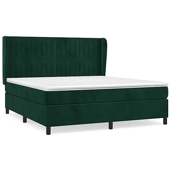 vidaXL Boxspringbett mit Matratze Dunkelgrün 180x200 cm Samt 3129348 günstig online kaufen