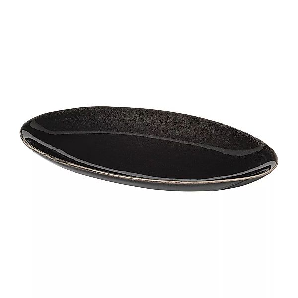 Broste Copenhagen Nordic Coal NORDIC COAL Platte oval 22 cm (schwarz) günstig online kaufen