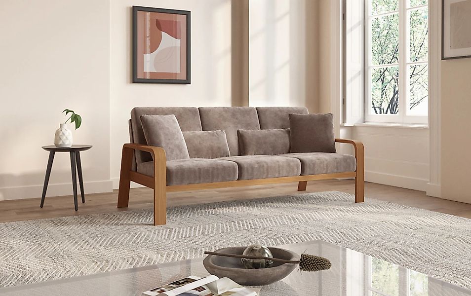 sit&more 3-Sitzer »Kolding« Armlehnen aus eichefarbigem Buchenholz, verschi günstig online kaufen