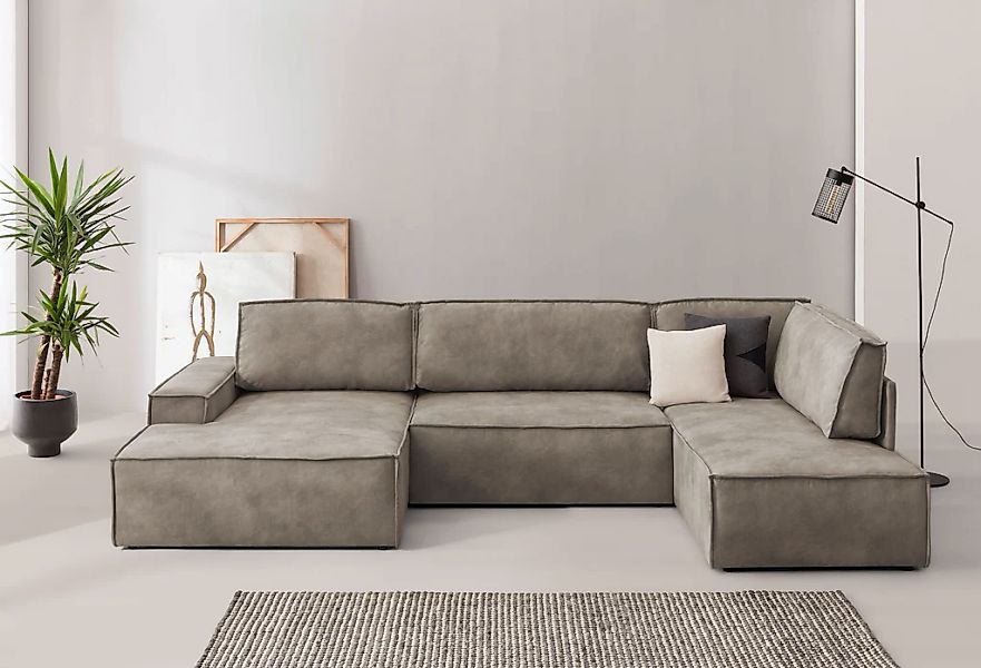 Home affaire Wohnlandschaft "SHERWOOD 329 cm, U-Form, Schlafsofa,", Schlaff günstig online kaufen