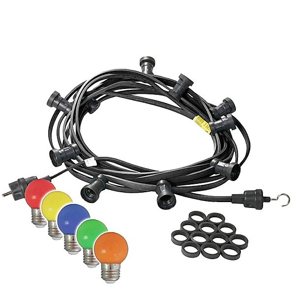 Satisfire Illu- Partylichterkette 40m Schwarz Außen Biergarten 40 Bunte LED günstig online kaufen