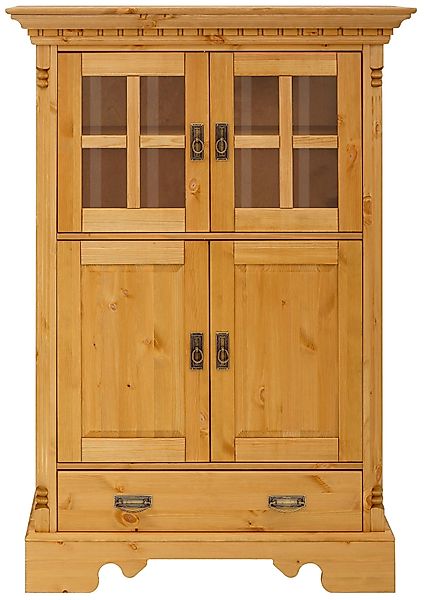 Home affaire Highboard "Milan", Vitrine, Breite 102 cm, Massivholz, FSC-zer günstig online kaufen