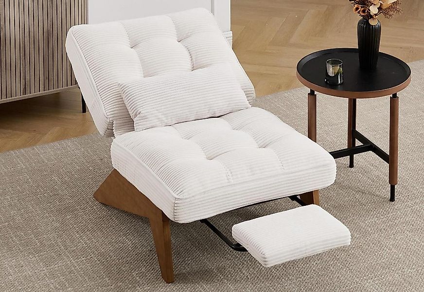 LVHOM Relaxsessel verstellbarer Loungesessel mit Fußstütze & Lendenkissen, günstig online kaufen