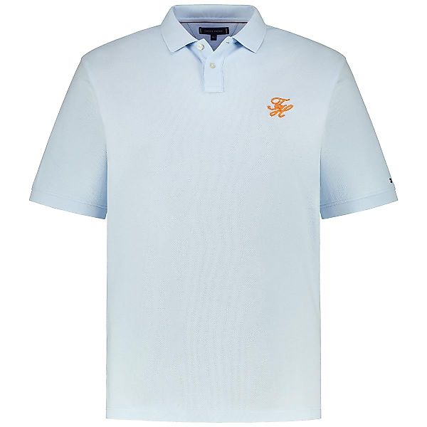 Tommy Hilfiger Poloshirt mit Label-Stickerei Farbe hellblau Größe: 5XL günstig online kaufen