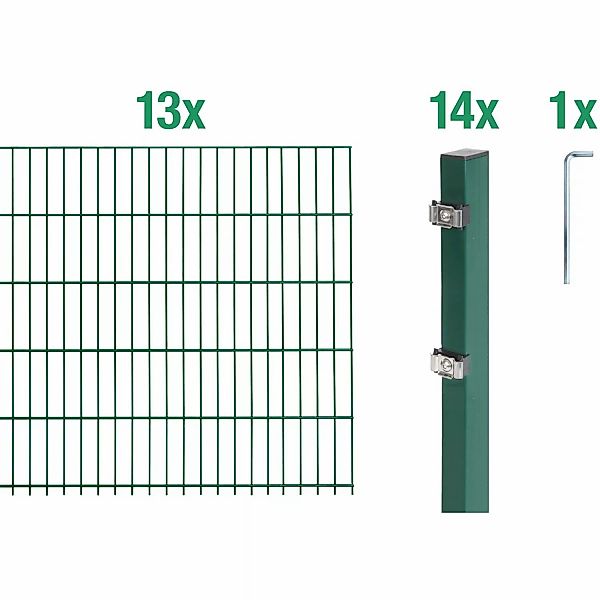 Alberts Doppelstabmattenzaun Grundset, (Set), Höhe: 80-160 günstig online kaufen