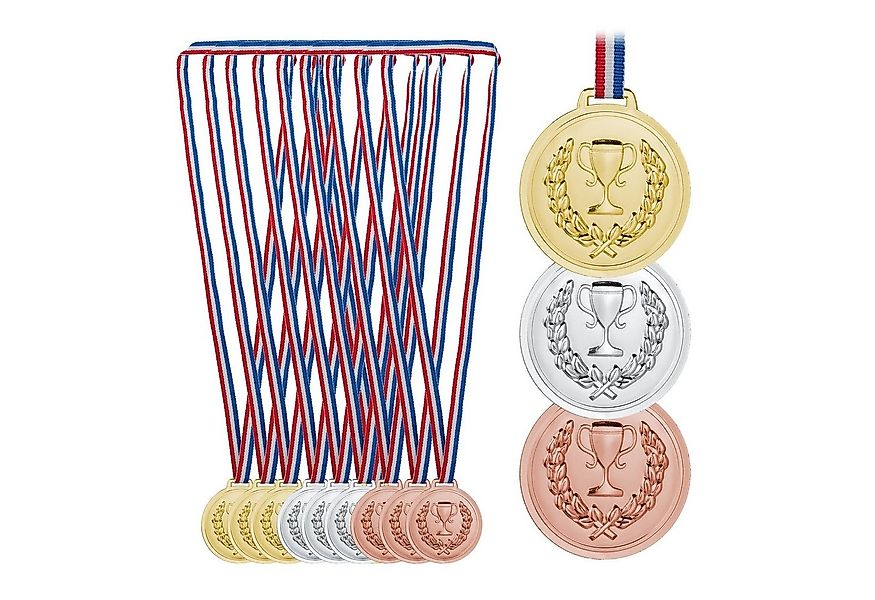 relaxdays Dekoobjekt 12er Set Medaille für Kinder günstig online kaufen