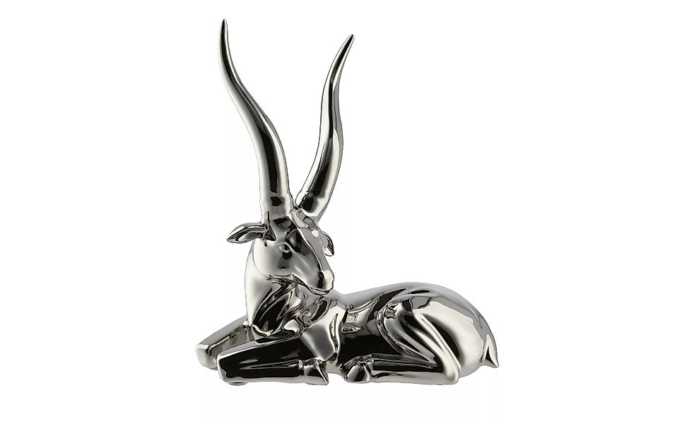Figur Antilope - silber - Porzellan - 21,5 cm - 23,5 cm - 10 cm - Sconto günstig online kaufen