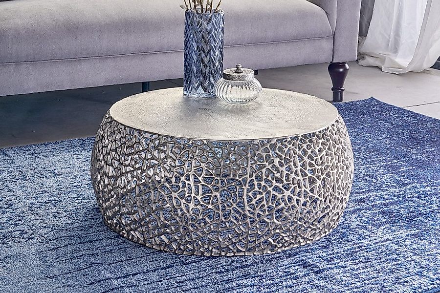 riess-ambiente Couchtisch ABSTRACT LEAF Ø75cm silber günstig online kaufen