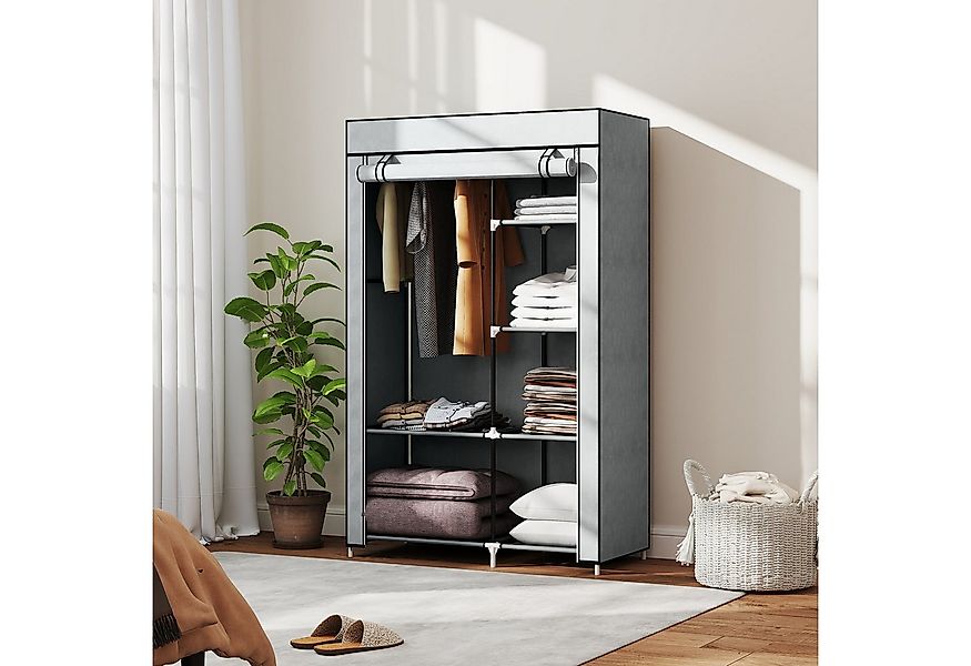 HOMCOM Stoffschrank Klappbarer Kleiderschrank Faltbare Garderobe in Vlies-O günstig online kaufen