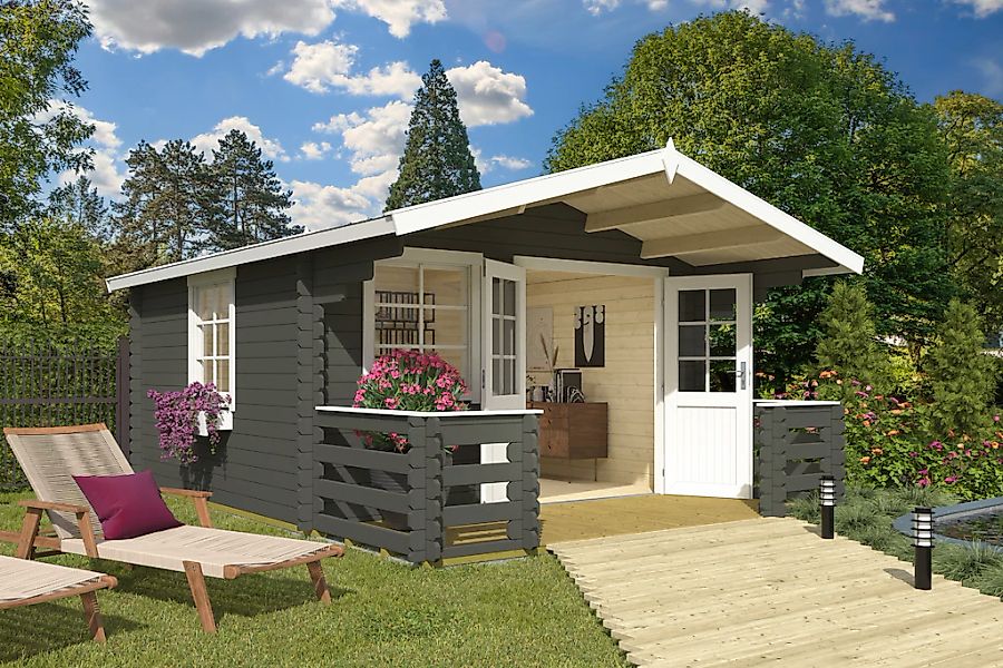 Nordic Holz Gartenhaus "Luna 2", (Terrasse inkl. Rand) günstig online kaufen