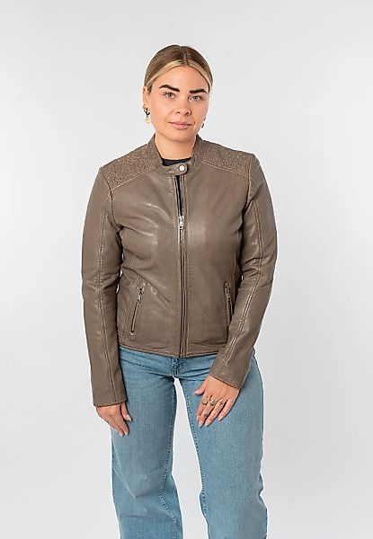 Mauritius Lederjacke "MWMabou" Bikerjacke mit dekorativer Schulterpartie günstig online kaufen