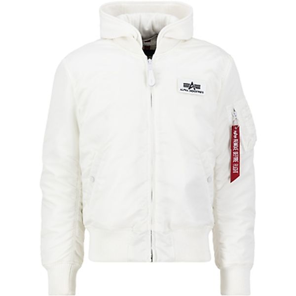 Alpha  Herren-Jacke MA-1 Zip Hood Back Print - white/black günstig online kaufen