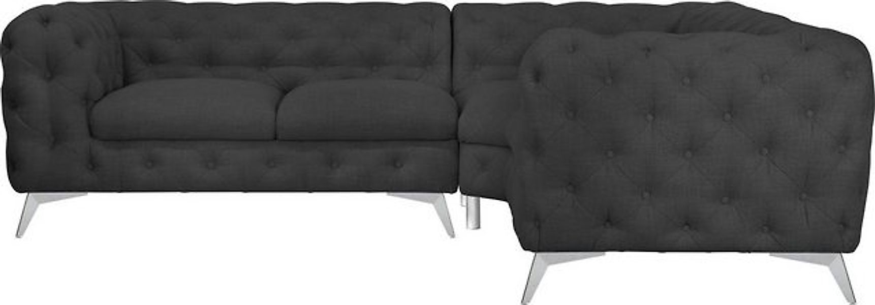 Leonique Chesterfield-Sofa "Ecksofa GLYNIS L-Form mit Wellenunterfederung, günstig online kaufen
