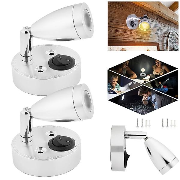 LETGOSPT Wandleuchte 2 x LED Leselampe günstig online kaufen