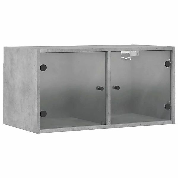 vidaXL Wandschrank mit Glastüren Betongrau 68,5x37x35 cm günstig online kaufen