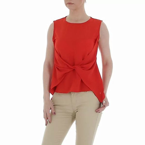 Ital-Design Klassische Bluse Damen Elegant Lagenlook Chiffon Bluse in Rot günstig online kaufen