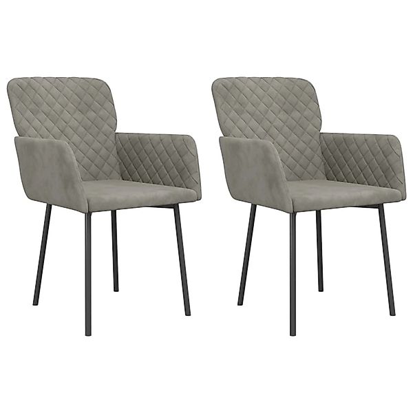 vidaXL Esszimmerstühle 2 Stk Hellgrau Samt 344779 günstig online kaufen