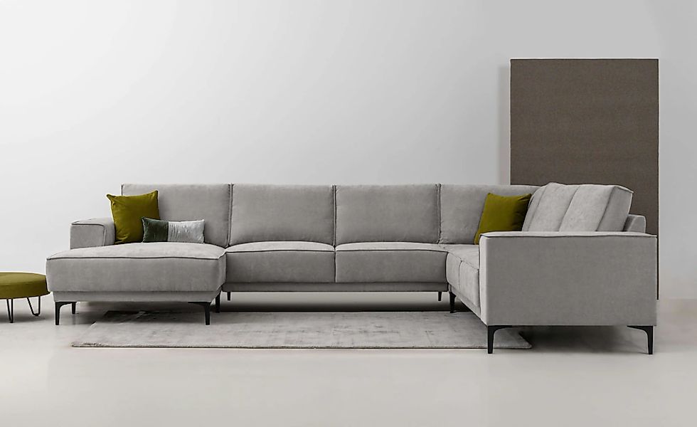 OTTO home Wohnlandschaft "XXL Sofa Oland, Struktur, Flachgewebe, Luxus-Micr günstig online kaufen