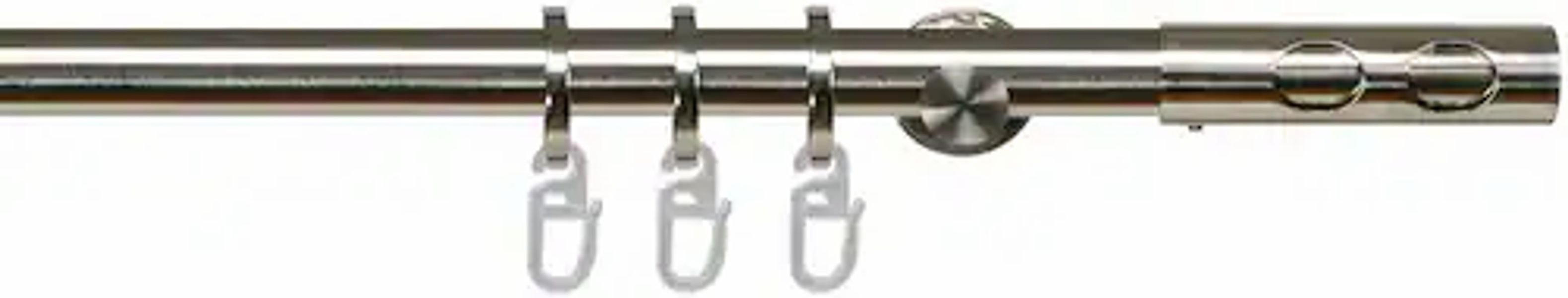 Liedeco Gardinenstange "AVO edelstahl-optik" Ø 20 mm 1 läufig-läufig Fixmaß günstig online kaufen