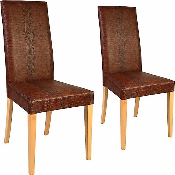 Home affaire Polsterstuhl »Java« (Set) 2 Stk.Kunstlederbezug mit Animalpräg günstig online kaufen