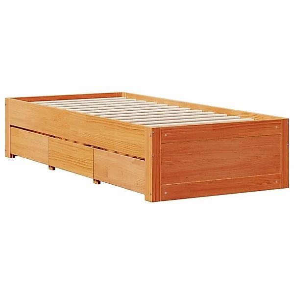 vidaXL Massivholzbett ohne Matratze mit Schubladen Braun 90x200 cm 3308815 günstig online kaufen