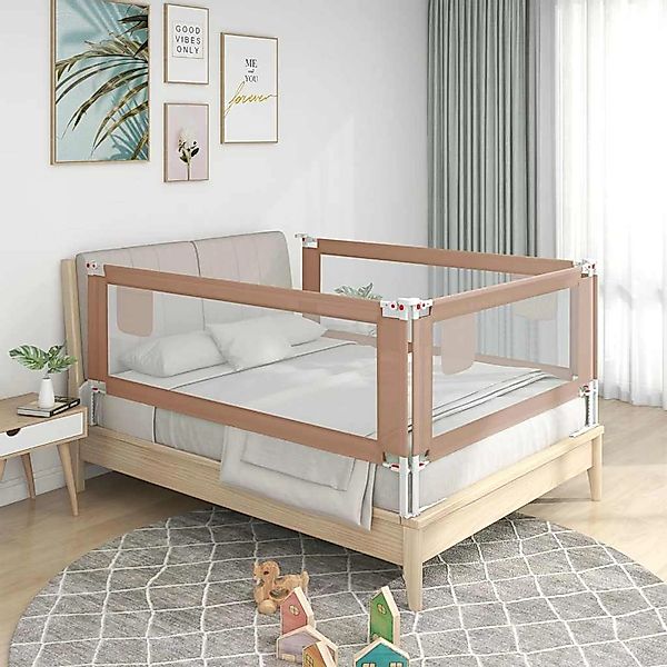 vidaXL Kleinkindbettschutzgitter Taupe 160x25 Cm Stoff günstig online kaufen