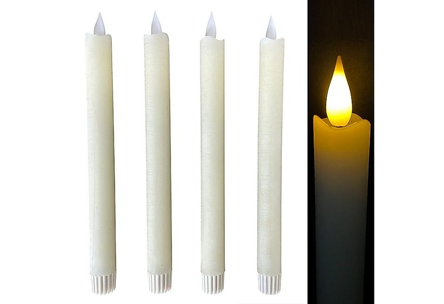 Online-Fuchs LED-Kerze 4 LED STABKERZEN im Set aus Echtwachs mit Fernbedien günstig online kaufen